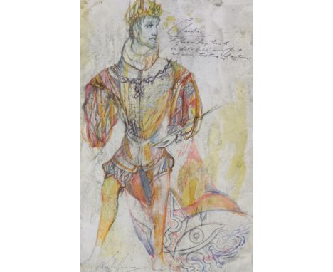 Leslie Hurry (1909-1978), pastel, Costume design for Clandini, signed, 56 x 38cm