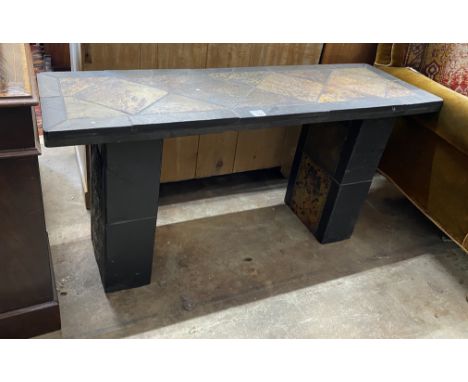 A South African rectangular slate console table, width 131cm, depth 40cm, height 65cm