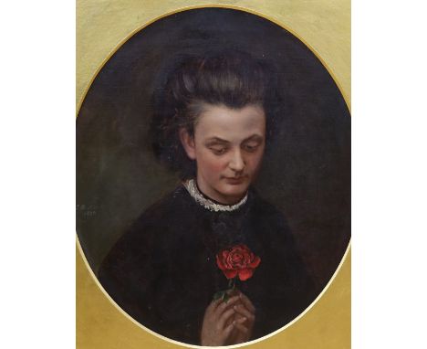 James Bullock (19th C.), oil on canvas, Portrait of Lucy Maire Holy (1843-1871), signed and dated 1870, 39 x 33cm