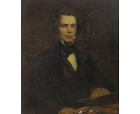 John Ainslie (1803-1869), oil on canvas, Half length self portrait, 35 x 30cm