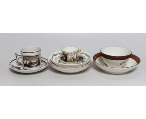 A selection of 18th and 19th century Continental porcelain teaware