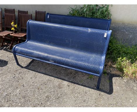 A Maceman and Amstead steel bench, width 185cm, depth 80cm, height 86cm