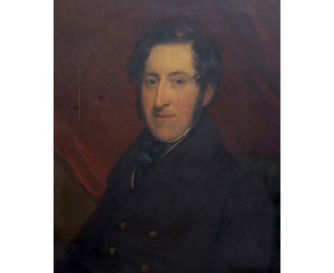 Mid 19th century English School, oil on canvas, Half length portrait of a gentleman, 71 x 62cm