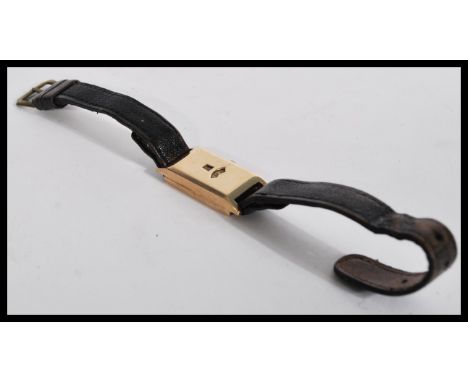 A vintage 20th century 9ct gold cased rectangular digital wrist watch, import mark for Glasgow , the stainless steel movement