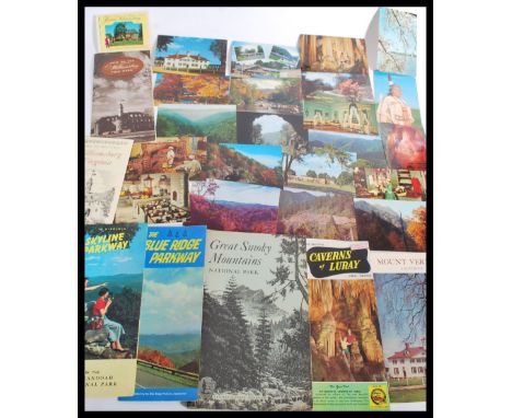 A collection of vintage 20th century American travel related ephemera and leaflets including transport related , leaflets , b
