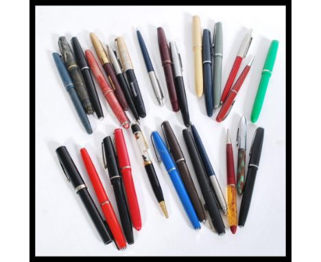 A collection of vintage fountain pens to include Special , Platignum , Eagle , Parker , Burnham , Watermans , Sheaffer , S.S.