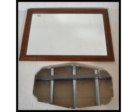 A collection of vintage and retro mirrors to include teak frameless examples, Art Deco style examples etc. Please see images.