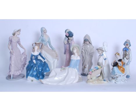 A collection of ceramics to include Lladro, Nao, Royal Doulton and similar etc. Royal Doulton Fragrance, Royal Doulton Images