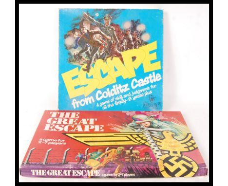 A couple of retro vintage board games related to WW2 Colditz prisoner camp to include ' The Great Escape ' and ' Escape From 