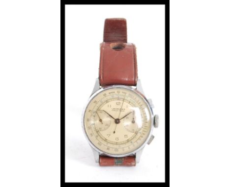 A vintage 20th century Leonidas pre Tag Heuer&nbsp;stainless steel chronometer wrist watch, 17 jewel Swiss movement 17, champ