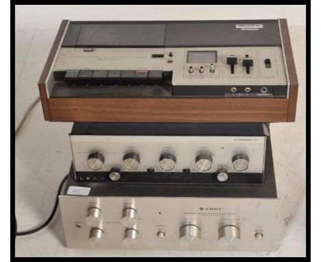 Vintage Hifi. A Leak Amplifier stereo model 30 along with a vintage Trio Amp KA3700