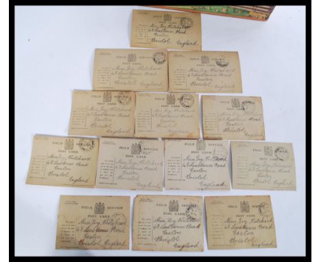 A collection of vintage postcards and greeting cards dating from the early 20th Century to include war time ( WWI ) to includ