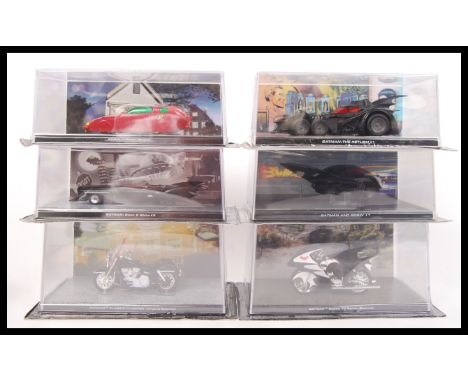 A collection of 6x various original Eaglemoss diecast scale model ' Batman ' vehicles to include Batman The Return # 1 , Robi