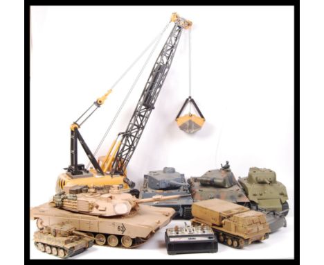 An assorted collection of remote control tanks mostly by ' Heng Kong ' and ' Forces Of Valour ' in 1/16 scale and other with 