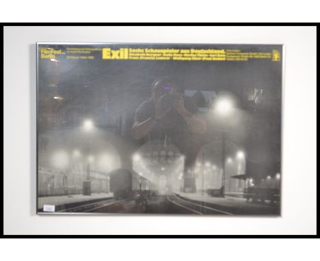 A framed and glazed poster from the 33rd Internatinal Film Fest Berlin 18 March 1983, the poster depicting a black and white 