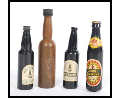 A group of four vintage advertising point of sell pencils in the form of beer bottles to include Double Diamond , Mackeson x2