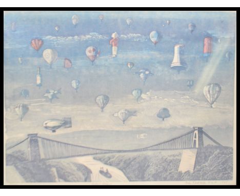 Peter Redditch RWA 1993 A limited edition 23/250 coloured lithograph print entitled ' Balloon Ascent '&nbsp; being signed by 