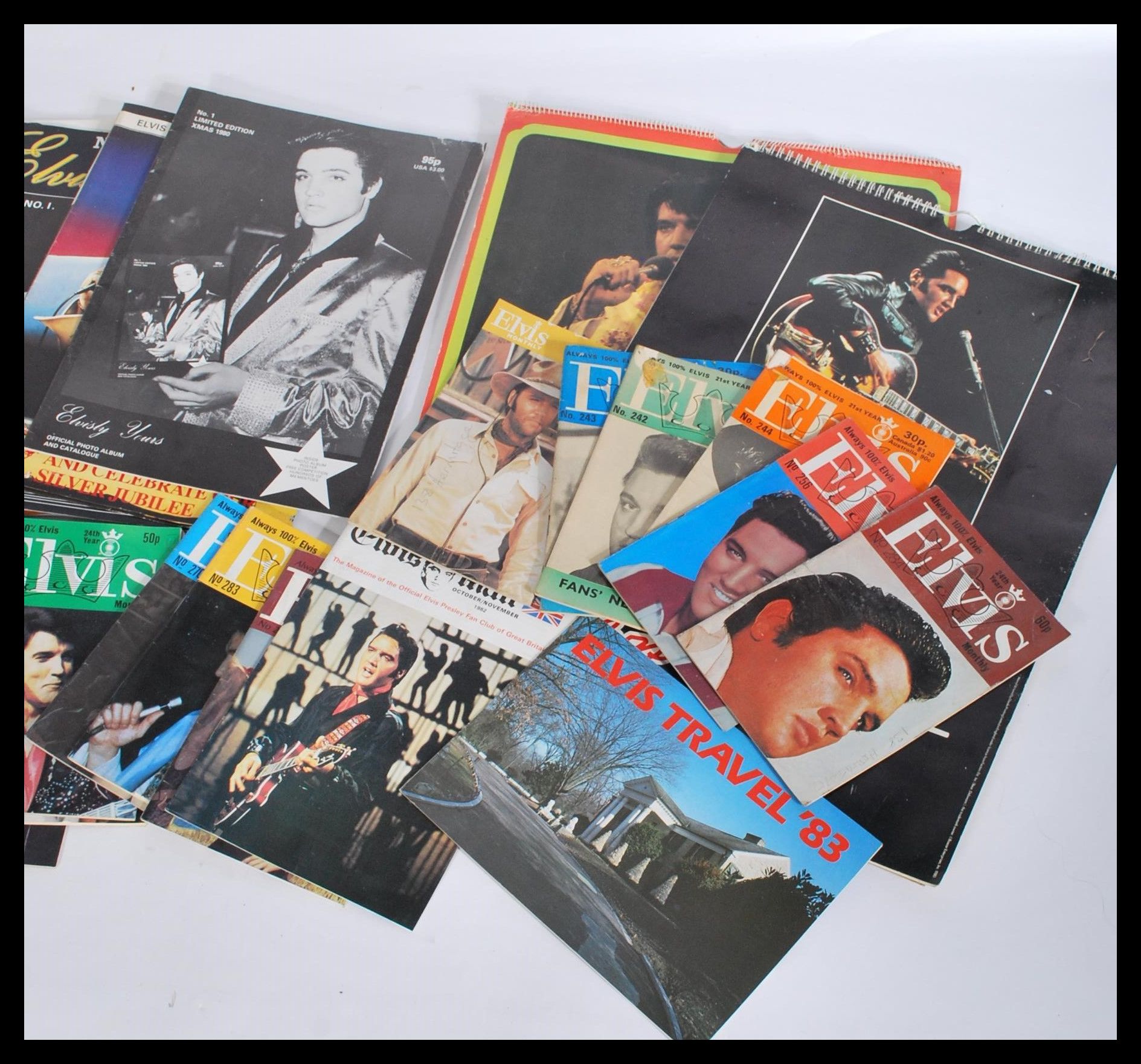 A collection of music memorabilia pertaining to Elvis to include fan