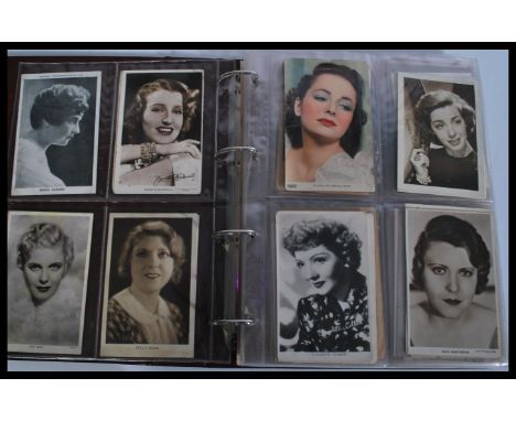 Film Star Postcards. Real photo &amp; printed. Collection of actors and actresses in album (240). Some photos / plain back. M