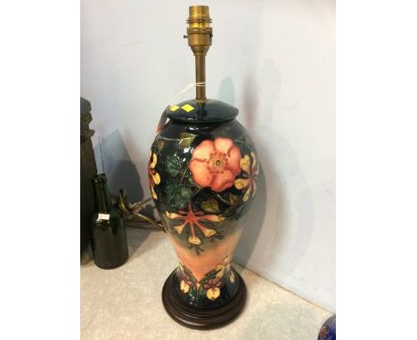 A Moorcroft tubeline decorated baluster shape table lamp