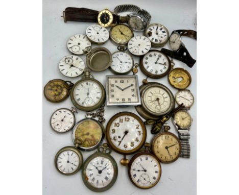 A large quantity of vintage pocket watches, wristwatches and parts to include Omega, Elgin, Darwil, Sekonda etc.