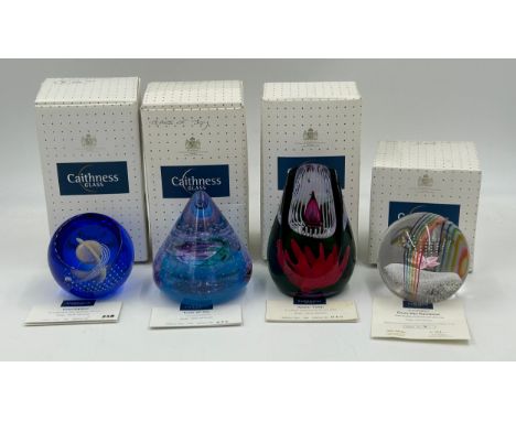 Four Limited Edition Caithness paperweights to include two by Sarah Peterson : 'Over The Rainbow' Show Stoppers 7/100 and 'Te