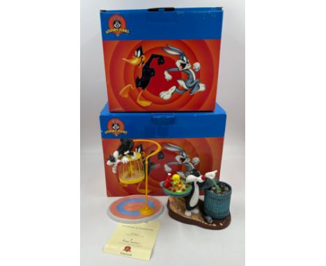 Two Wedgwood Looney Tunes figures "Twapped!" limited edition 773/1000 with certificate and "Sylvester's Buffet" limited editi