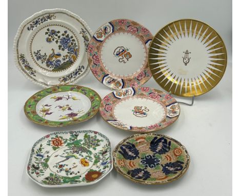 A group of early 19th century pottery and porcelain wares, mainly Spode, c. 1820. To include printed, painted and gilded deco