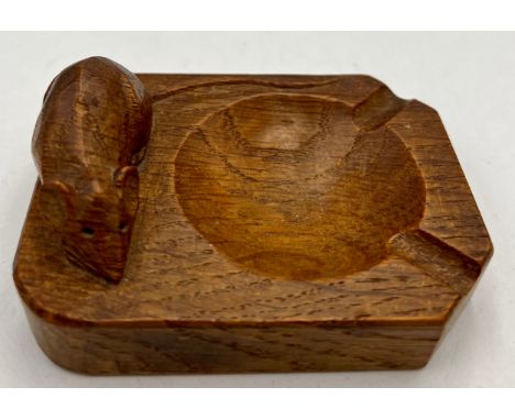 A Robert Thompson Mouseman ashtray. 10cm x 7.5cm.