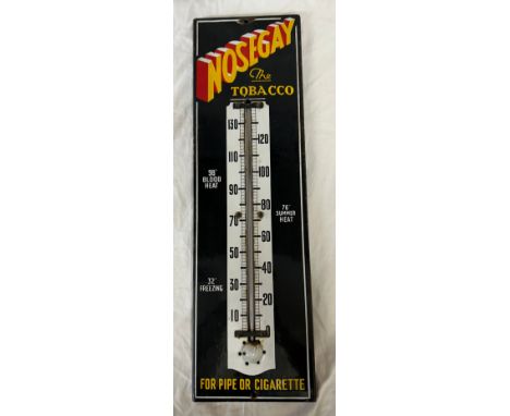 Nosegay 'The Tobacco for Pipe or Cigarette' Enamel Advertising Thermometer Sign 61cm x 18cm.