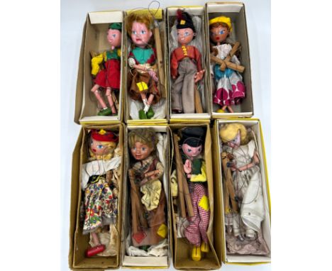 Eight vintage Pelham Puppets to include SL Fairy, Swiss Boy, 2 x Gretel, 2 x Mitzi Girl, J574 Fritzi and Dutch Boy. (8).