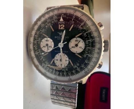 Breitling Navitimer chronograph manual wind wristwatch, 1960's, Ref. 806, Cal. 178, 17 jewel movement, serial No. 1066578, on