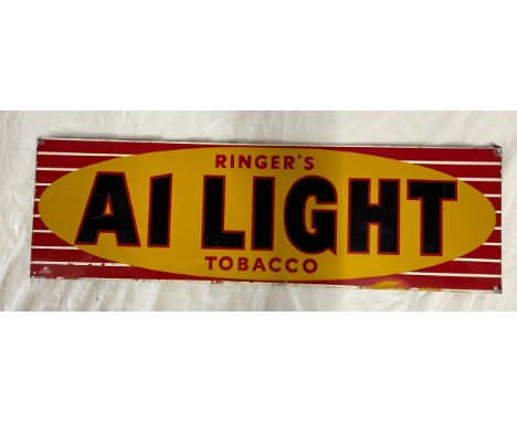 Ringer's 'A1 Light' Tobacco enamel advertising sign 66cm x 20.5cm
