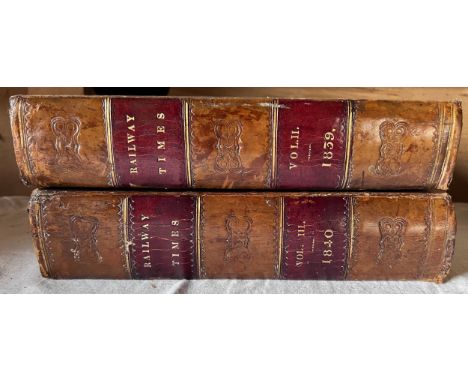 Railways. The Railway Times for 1839 & 1840. London. The Railway Times Office. 1839 - 1840. Half calf, boards rubbed, labels 