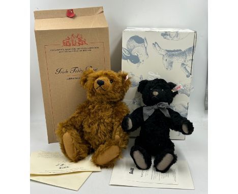 Two Steiff Bears in boxes to include 'Irish teddy Bear' 2002 reddish brown limited edition 441/2000 with red/white ear tag an