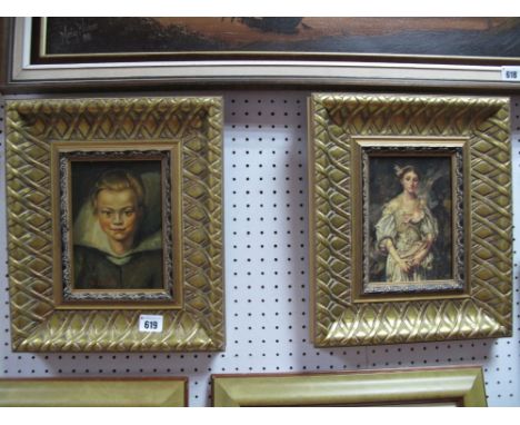 H. Arder, Portrait of a Young Lady, 17.5 x 12.5cms, signed lower left; another similar three quarter length Study of a Lady.