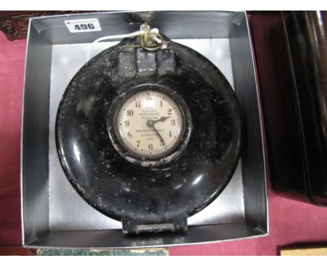 The Servis Recorder by Servis Recorders Ltd Gloucester, England, numbered 437411, approximately 17cms diameter, with key.