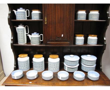 Hornsea 'Tapestry' Dinner and Kitchen Ware, of approximately ninety five pieces to include 'Biscuits', 'Flour', 'Sugar', 'Cof