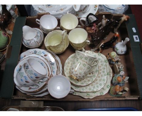 Two China Tea Services, including Colclough pattern 8162 and Wellington China pattern 7511-1, USSR model shire horse, bud vas
