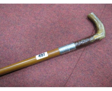 XIX Century Sword Stick, with nickel mount, blade length 72cms, overall 87cms. 