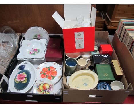 Early XX Century Continental Part Dessert Service, cabinet plates, ornamental china bells, Doulton breakfast bowl, jars and a