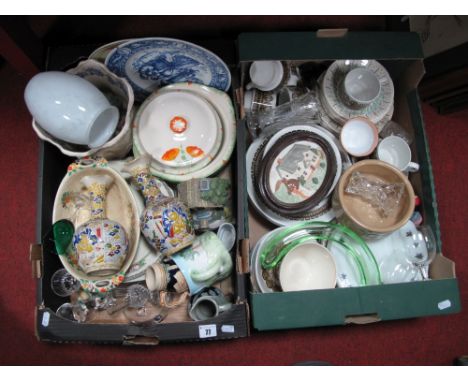 Dinnerwares, Broadhurst 'Petula' and Britons teawares, planter, glasses etc:- Two Boxes 