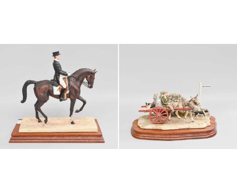 Border Fine Arts 'Dressage', model No. B0278 by Rob Donaldson, limited edition 49/850 and 'Delivering the Milk' (Donkey Cart)