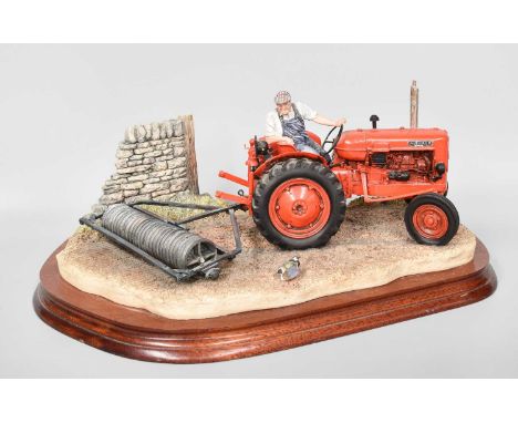 Border Fine Arts 'Turning with Care' (Nuffield Tractor), model No. B0094 by Ray Ayres, limited edition 1018/1750, on wood bas