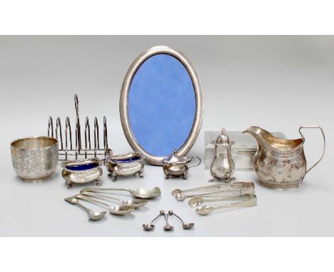 A Collection of Assorted Silver, including a Victorians silver bowl; a Victorian silver cream-jug, in the George III style; a