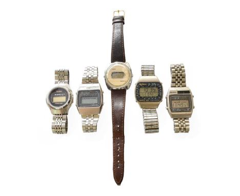 A Collection of Quartz Digital Wristwatches, by Seiko, Casio, Timex, etc (qty)