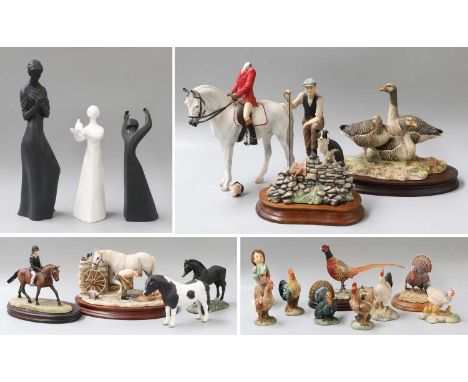 Border Fine Arts, including 'No Foot, No 'Oss', 'Greylag Geese', 'Time for Reflection' etc; together with Royal Doulton figur