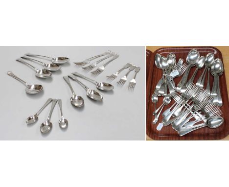 A Collection of Assorted George IV and Later Silver Flatware, Fiddle and other patterns, 22oz 3dwt, 689gr; Together With asso