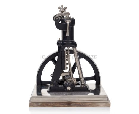 A MODERN 1:20 SCALE DESK MODEL FOR A DIESEL ENGINE OF 1897constructed in ebonised and polished steel, and mounted on a polish