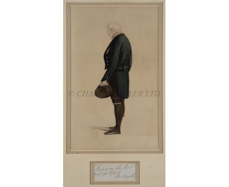 CIRCLE OF ROBERT DIGHTON (BRITISH, 1752-1814)Portrait of the Duke of WellingtonWatercolour; together with an autographed frag